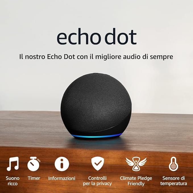 Echo Dot (Newest gen) | Big vibrant sound Wi-Fi and Bluetooth smart speaker with Alexa | Charcoal