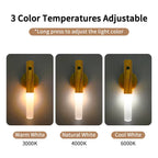 Intelligent Motion Sensor Night Light LED Rechargeable Wooden Magnetic Wall Lamp Atmosphere Human Body Sensing Cabinet Light