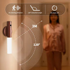 Intelligent Motion Sensor Night Light LED Rechargeable Wooden Magnetic Wall Lamp Atmosphere Human Body Sensing Cabinet Light