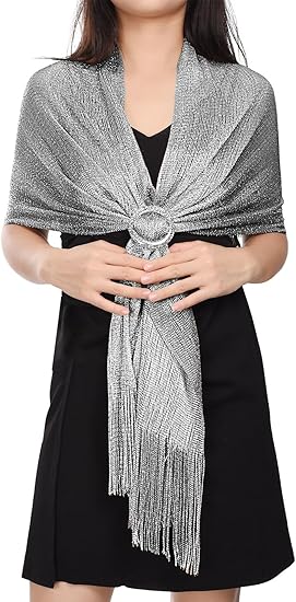 Elegant Women's Shawl with Fringes, Lightweight, Long, Elegant Scarf for Weddings, Parties, Ceremony, Brides, Suitable for All Seasons
