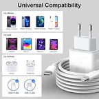 Charger for iPhone 14/14 Pro/14 Pro Max/14 Plus/13/12/11/XS/XR/X/SE, USB C Fast Charger with 2M Cable Plug Power Adapter Wall Charging Socket Trefard