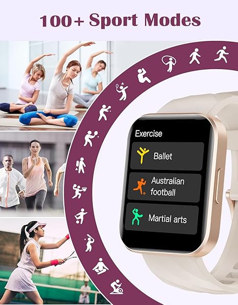 RUIMEN Smartwatch Men Women Calls and Whatsapp Smart Watch Pedometer Heart Rate Monitor Wrist Monitor Saturometer Smart Watch Fitness Sports Waterproof for Android iOS Galaxy