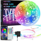HOVVIDA LED Strip 5M, 30 LEDs/Meter, APP and Remote Control, 150 LEDs, 24V RGB LED, Music Mode, Timing Mode, LED for Room, Living Room, Kitchen, Bedroom, Bar, Party