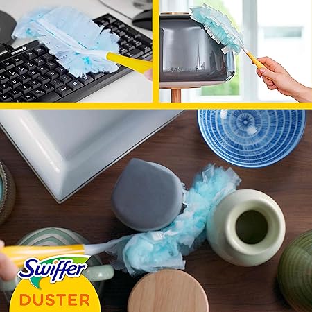 Swiffer Duster Duvets, 45 Duvets, Catches and Traps Dust and Dirt, Reaches Hardest Places in the House, Duvets with 45% Recycled Fibres