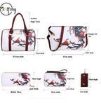 6/Piece Set Mother Handbag Vintage Tote Bags Printed High Quality Women's Bag Trend One Shoulder Crossbody Women Handbags Purse