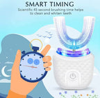 Wireless chargeable silicone bristle portable cleaning automatic toothbrush high quality u-shaped electric toothbrush