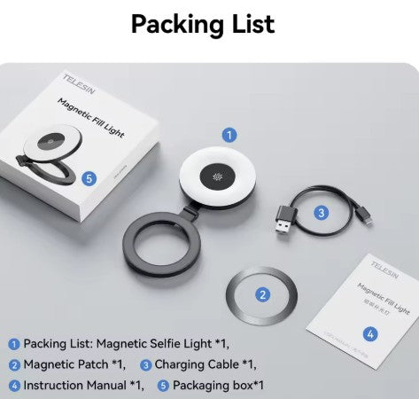 Smartphone Magnetic Fill Light Mini Selfie Light 3 Modes Adjustable Brightness for Iphone XIAOMI HUAWEI SAMSUNG Phone