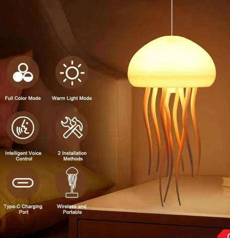 Jellyfish Night Light Floating Decor Lighting Decoration Home Smart Lights Atmosphere Bedroom Usb Decorative Hanging Cartoon Rgb