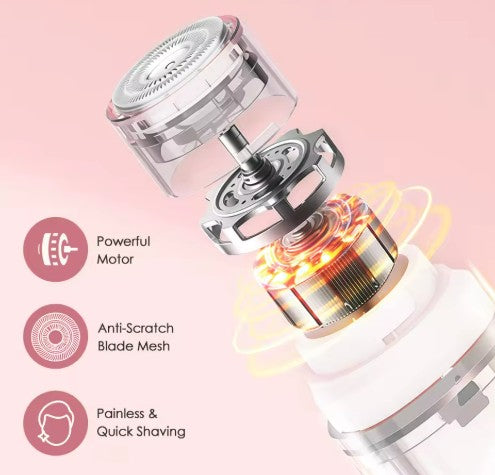 Electric Epilator 2-In-1 Double Head For Bikini Leg Women's Cordless Shaver Painless Body Hair Removal Waterproof Hair Trimmer