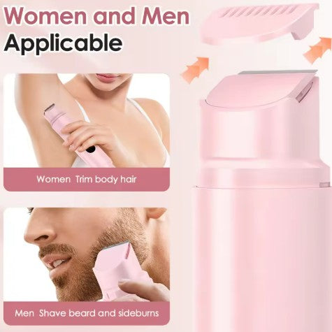 Electric Epilator 2-In-1 Double Head For Bikini Leg Women's Cordless Shaver Painless Body Hair Removal Waterproof Hair Trimmer