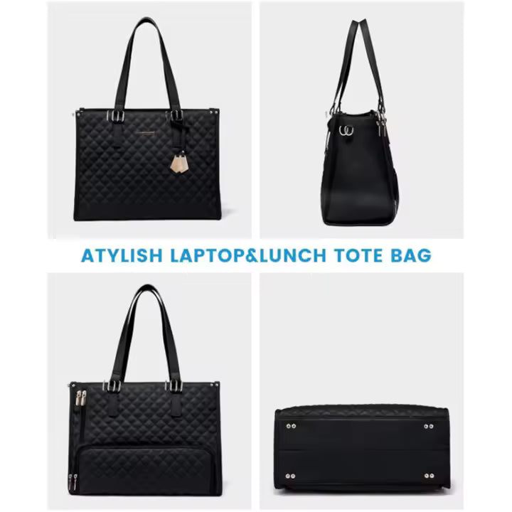 2 In 1 Lunch Tote Bag For Women 15.6 Inch Tote Bag With Lunch Compartment For Work,School Backpack Lunch Bag Purse Combo Bag