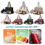 2 In 1 Lunch Tote Bag For Women 15.6 Inch Tote Bag With Lunch Compartment For Work,School Backpack Lunch Bag Purse Combo Bag