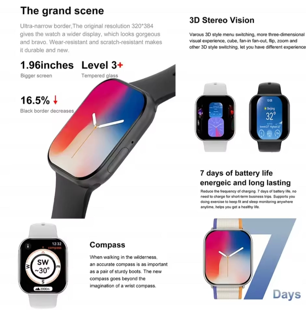 New GPS Smart Watch For Men Apple Watch 9 Series Always On Display Body Temperature BT Call NFC Women Smartwatch For IOS Android