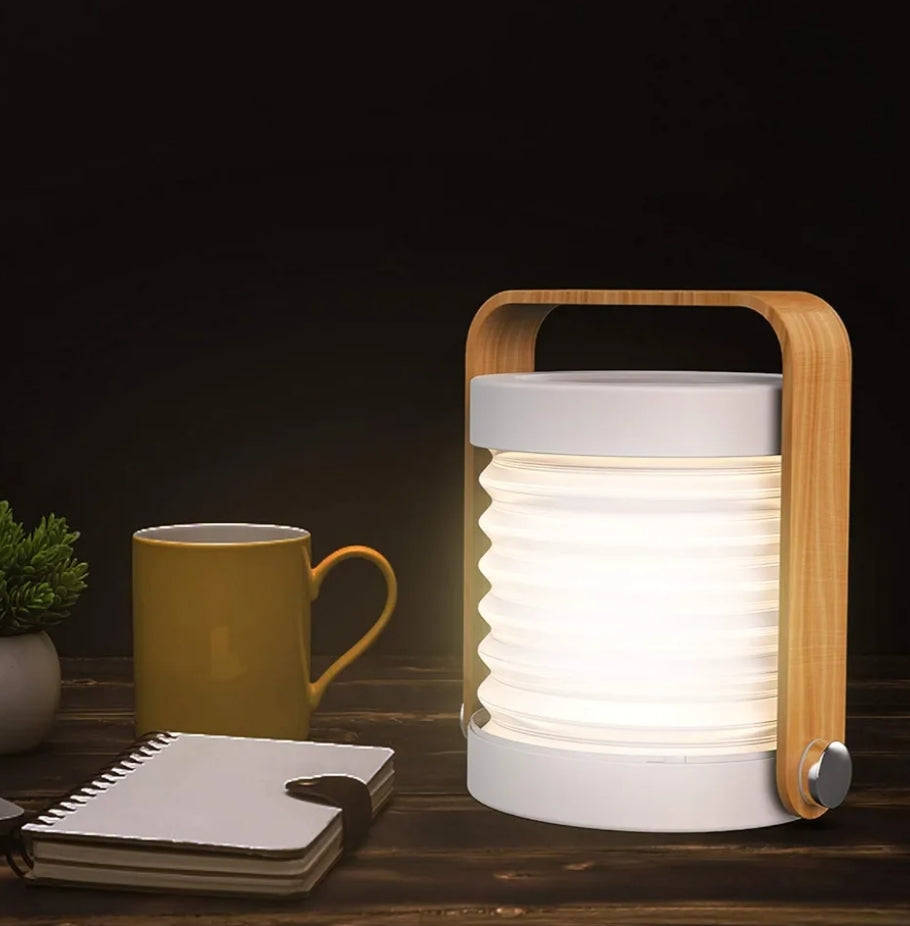Felenny Portable Folding Lantern Lamp Touch Control LED Light with Wooden Handle Lantern Light USB Rechargeable Dimmable Desk Night Light for Bedroom Living Room Home