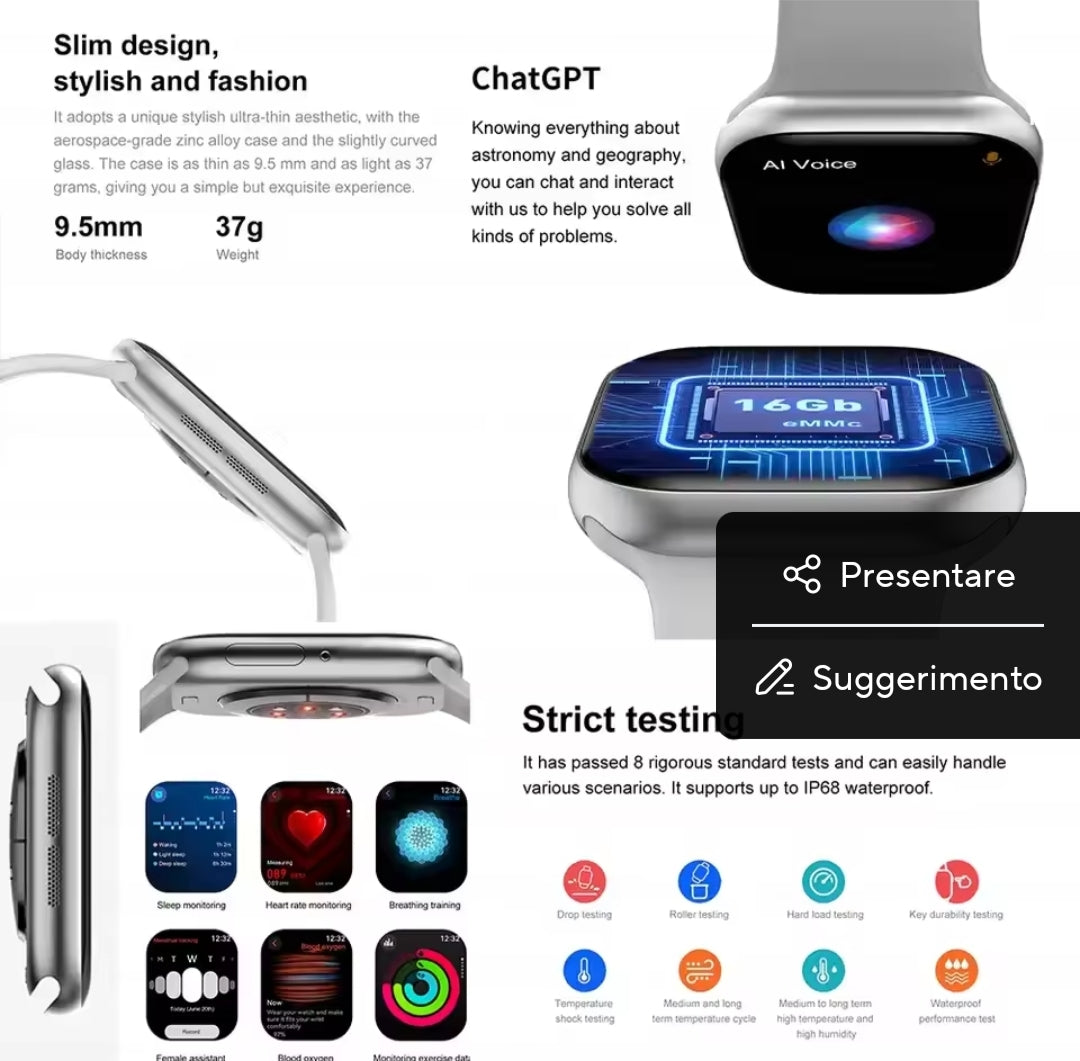 New GPS Smart Watch For Men Apple Watch 9 Series Always On Display Body Temperature BT Call NFC Women Smartwatch For IOS Android