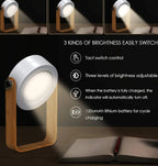 Felenny Portable Folding Lantern Lamp Touch Control LED Light with Wooden Handle Lantern Light USB Rechargeable Dimmable Desk Night Light for Bedroom Living Room Home