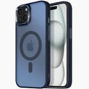 iVoler Clear Case for iPhone 15 Pro Max with 2 Tempered Glass Screen Protector, [Military Grade Shockproof][Camera Protection] Slim Transparent Case Anti-Yellowing Case - Blue